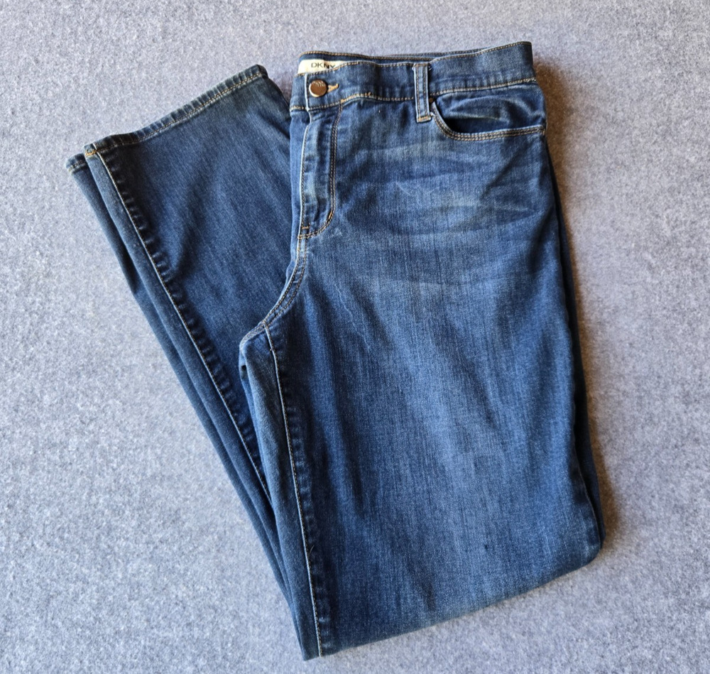 DKNY Women's Jeans Straight Leg Dark Wash Size 16 (36"x29.5")